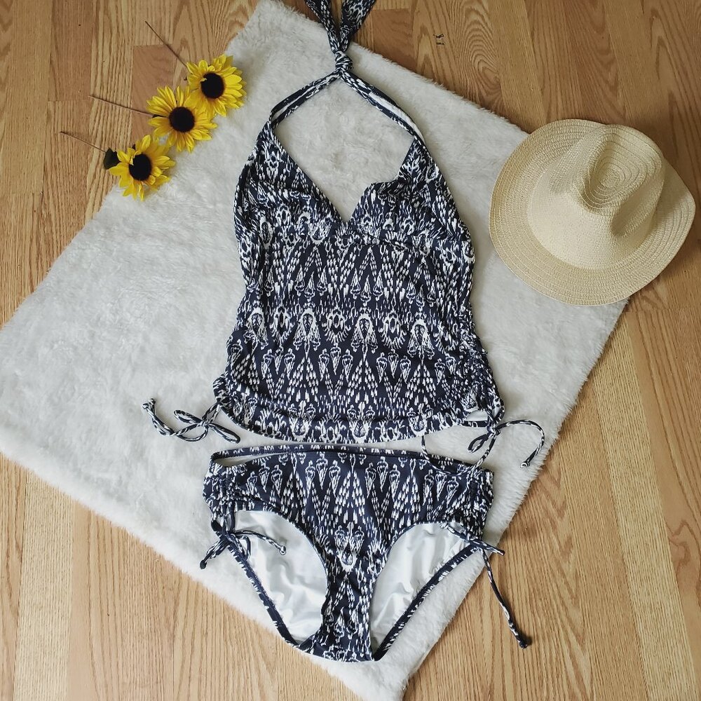 LOFT BEACH TWO PIECE HALTER TIE NECK SWIMSUIT